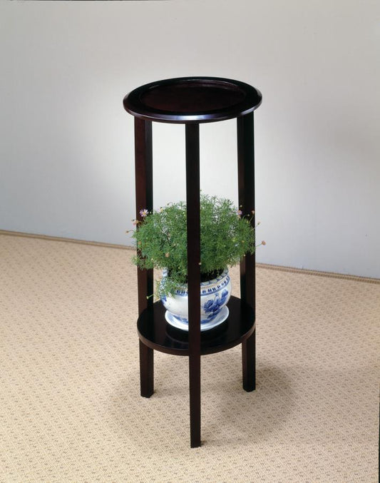 Kirk - Kirk Round Accent Table with Bottom Shelf Espresso