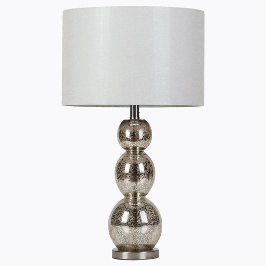 Mineta - Mineta Drum Shade Table Lamp White and Antique Silver