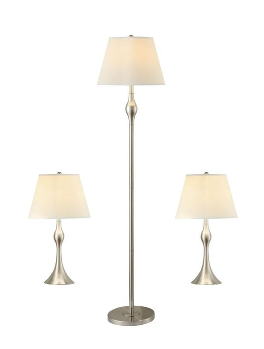 Griffin - Griffin 3-piece Slender Lamp Set Brushed Nickel