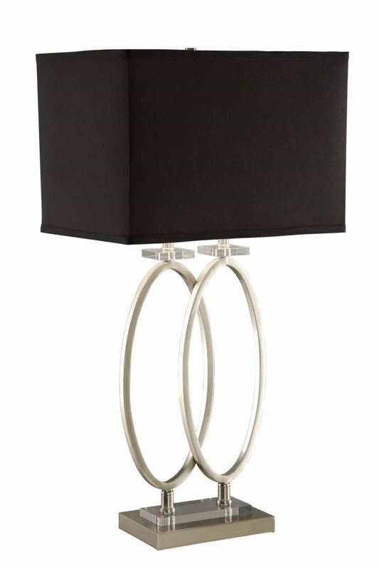 Izuku - Izuku Rectangular Shade Table Lamp Black and Brushed Nickel