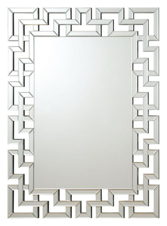 Forman - Forman Interlocking Greek Frameless Wall Mirror Silver