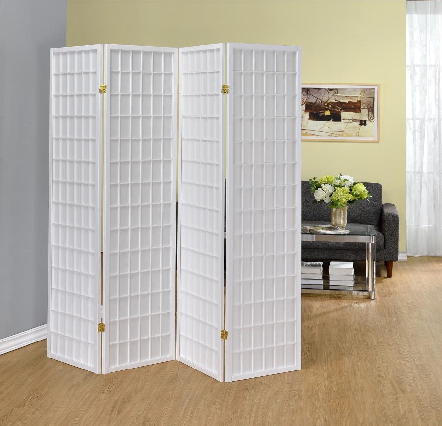 Roberto - Roberto 4-panel Folding Screen White
