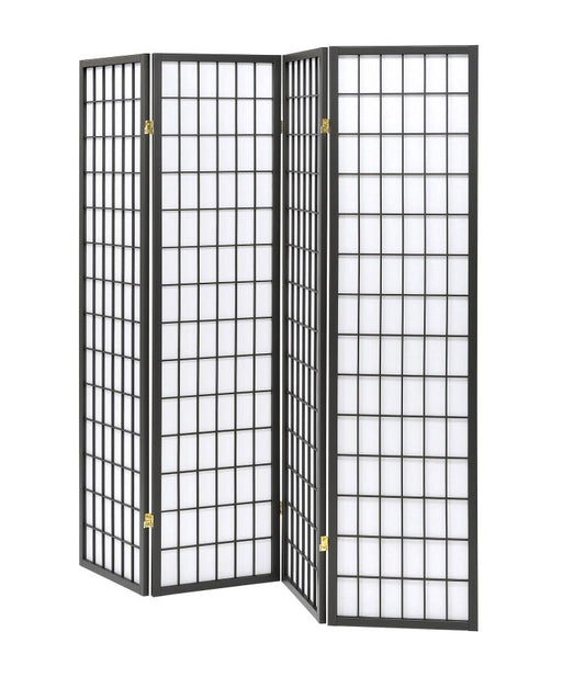 Roberto - Roberto 4-panel Folding Screen Dark Grey and White
