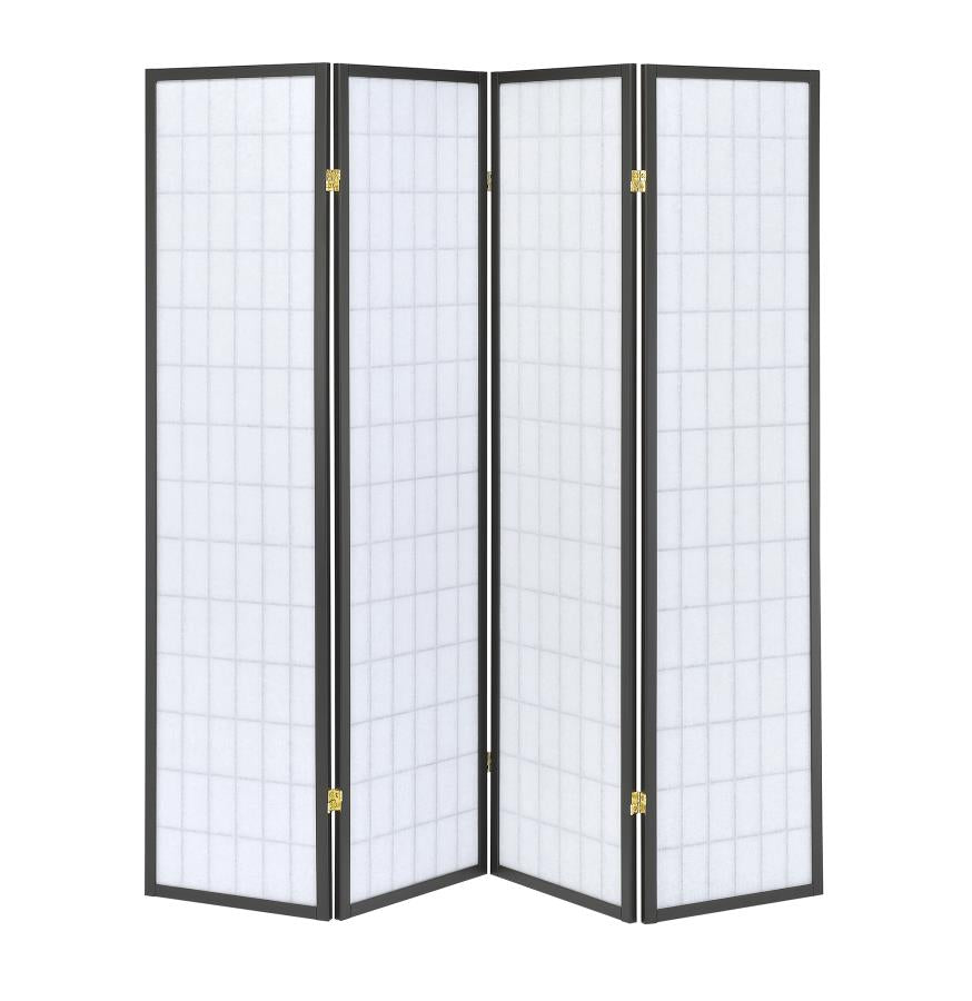 Roberto - Roberto 4-panel Folding Screen Dark Grey and White