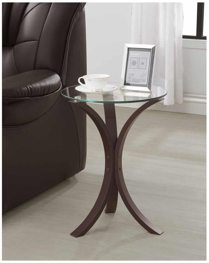Edgar - Edgar Round Accent Table Cappuccino