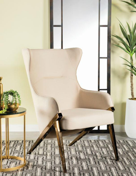 Walker - Walker Upholstered Accent Chair Cream and Bronze
