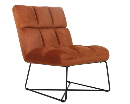 Lux - Lux Armless Upholstered Accent Chair Burnt Orange