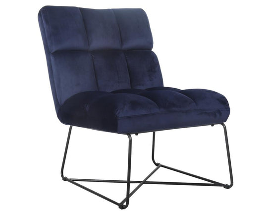 Lux - Lux Armless Upholstered Accent Chair Midnight Blue