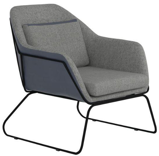 Cody - Cody Metal Sled Leg Accent Chair Grey and Blue