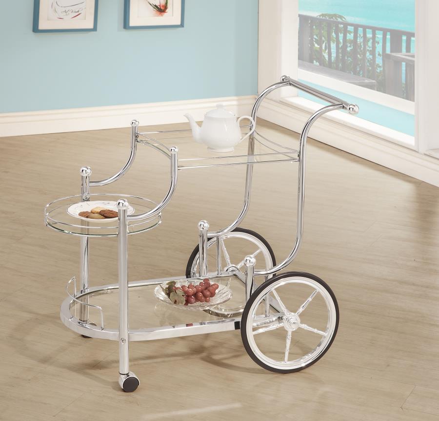 Sarandon - Sarandon 3-tier Serving Cart Chrome and Clear