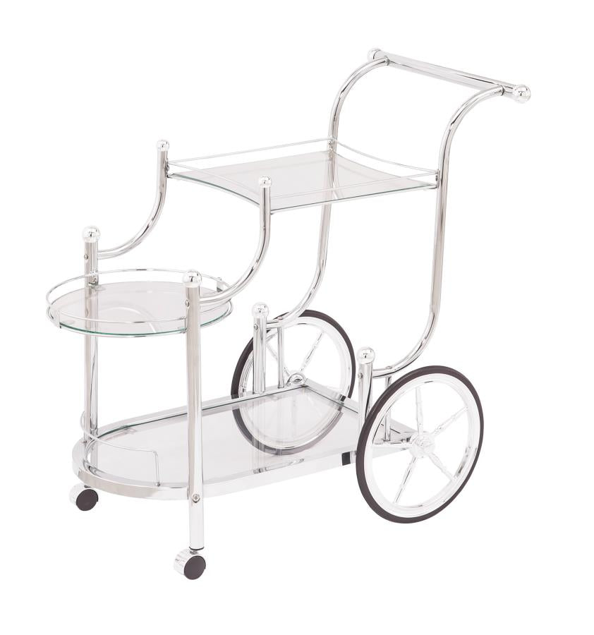 Sarandon - Sarandon 3-tier Serving Cart Chrome and Clear