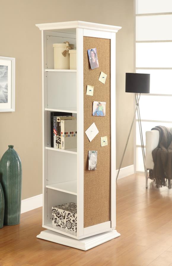 Robinsons - Robinsons Swivel Accent Cabinet with Cork Board White