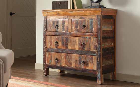 Harper - Harper 4-drawer Accent Cabinet Reclaimed Wood