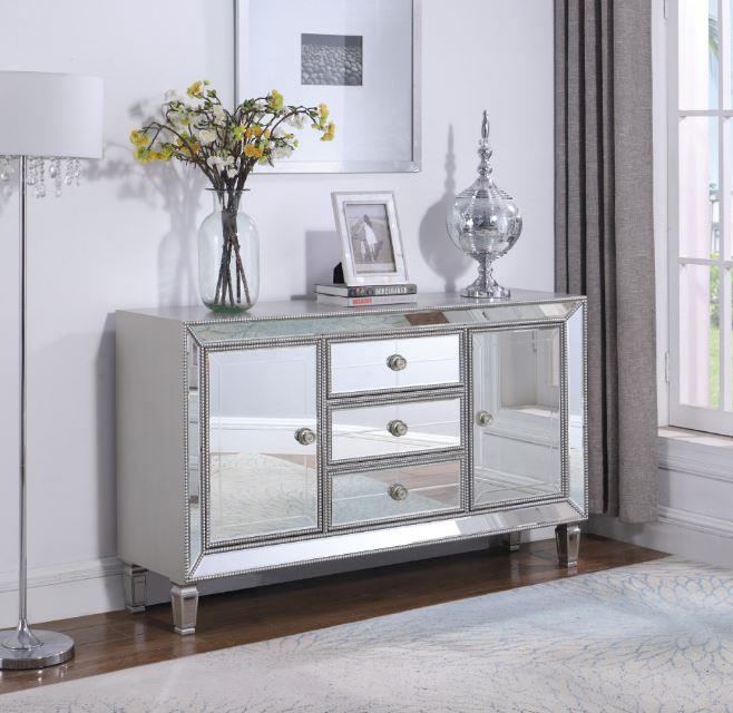 Leticia - Leticia 3-drawer Accent Cabinet Silver