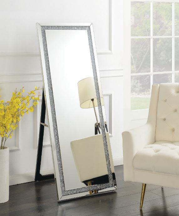 Novak - Novak Rectangular Cheval Floor Mirror Silver