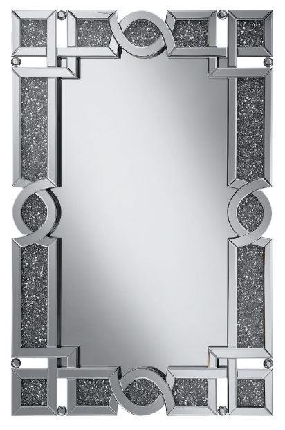 Jackie - Jackie Interlocking Wall Mirror with Iridescent Panels and Beads Silver