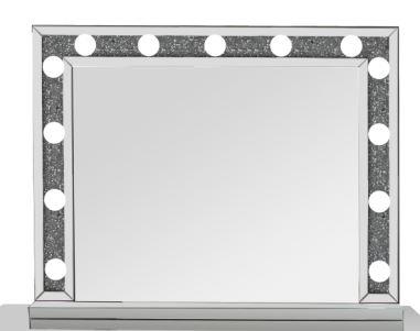 Wilmer - Wilmer Rectangular Table Mirror with Lighting Silver