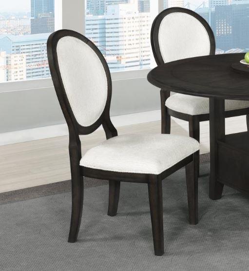Twyla - Twyla Upholstered Dining Chairs with Oval Back (Set of 2) Cream and Dark Cocoa