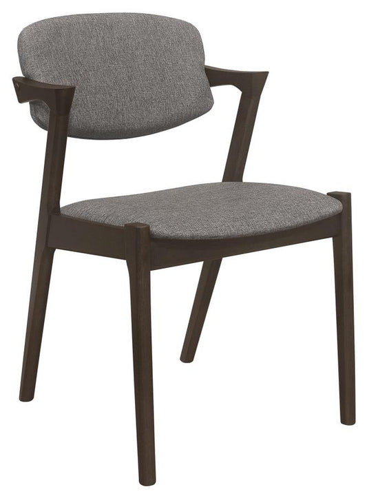 Stevie - Stevie Upholstered Side Chairs (Set of 2) with Demi Arm Brown Grey and Black