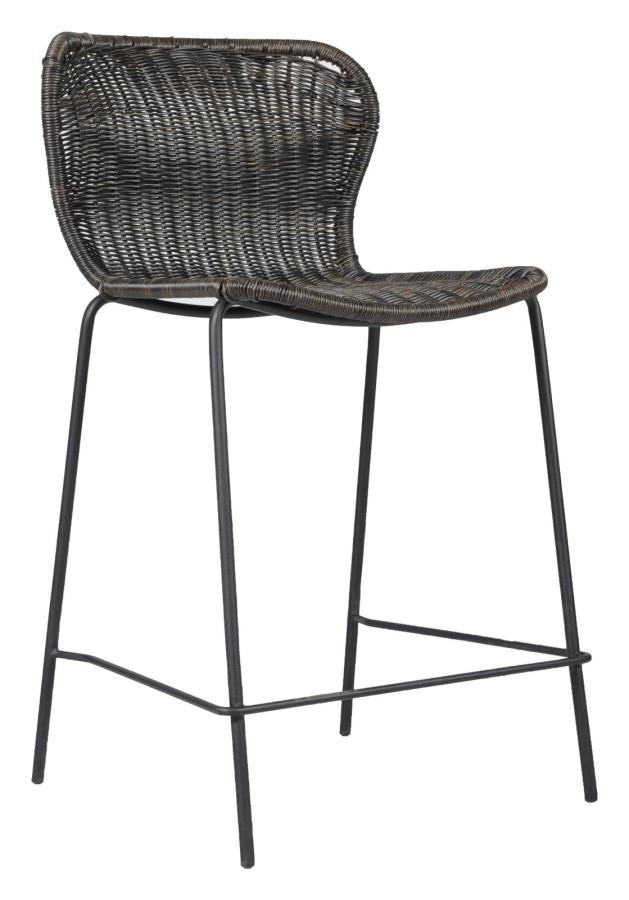 Mckinley - McKinley Upholstered Counter Height Stools with Footrest (Set of 2) Brown and Sandy Black