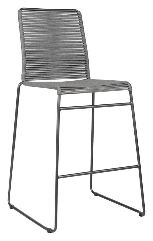 Kai - Kai Upholstered Bar Stools with Footrest (Set of 2) Charcoal and Gunmetal