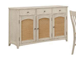 Kirby - Kirby 3-drawer Rectangular Server with Adjustable Shelves Natural and Rustic Off White