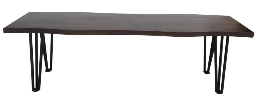 Topeka - Topeka Live-edge Dining Bench Mango Cocoa and Gunmetal