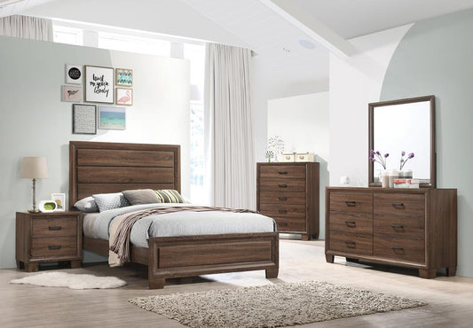 Brandon - Brandon 5-piece Full Panel Bedroom Set Medium Warm Brown