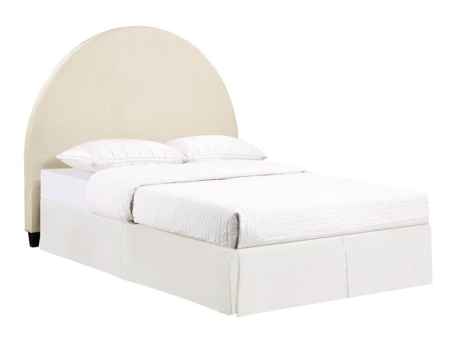 June - June Upholstered Arched Queen/Full Headboard Ivory