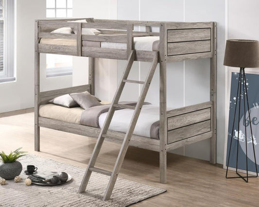 Ryder - Ryder Twin over Twin Bunk Bed Weathered Taupe