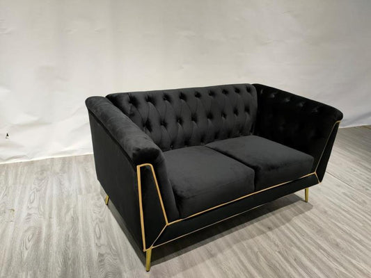 Holly - Holly Tuxedo Arm Tufted Back Loveseat Black