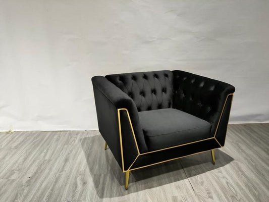 Holly - Holly Tuxedo Arm Tufted Back Chair Black