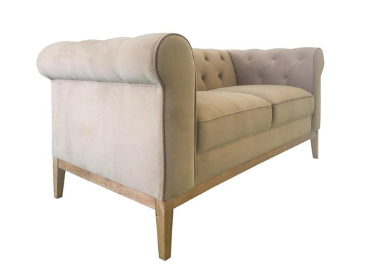 Sandrine - Sandrine Button Tufted Tuxedo Arms Loveseat Camel
