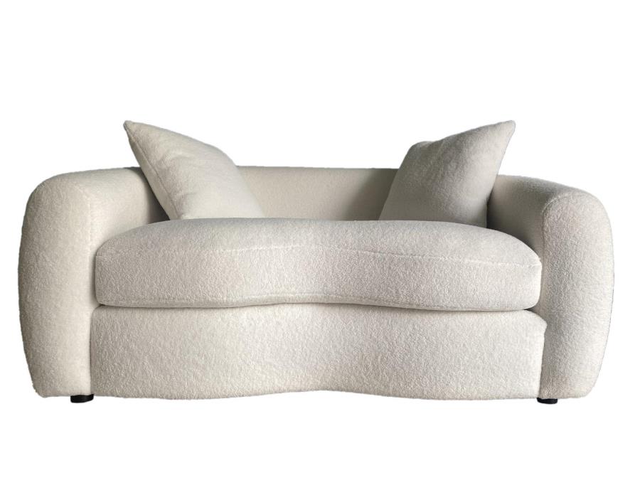 Isabella - Isabella Upholstered Tight Back Loveseat White