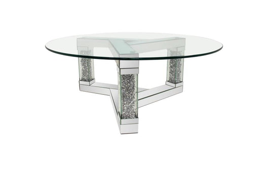 Octave - Octave Square Post Legs Round Coffee Table Mirror