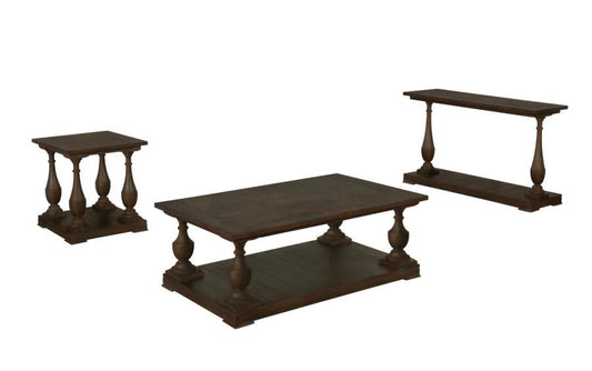 Walden - Walden Rectangular Sofa Table with Turned Legs and Floor Shelf Coffee