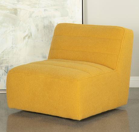 Cobie - Cobie Upholstered Swivel Armless Chair Mustard