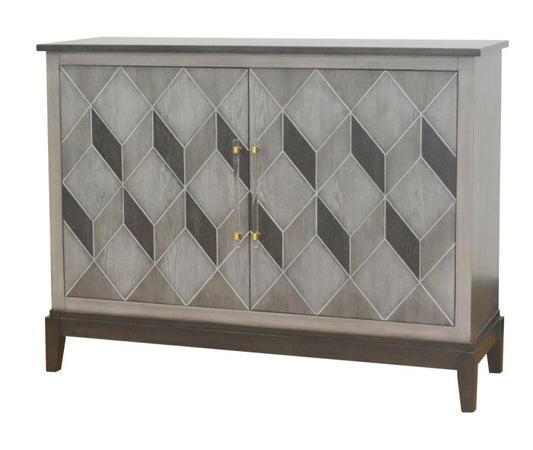 Gilles - Gilles 2-Door Accent Cabinet Brushed Black and Grey