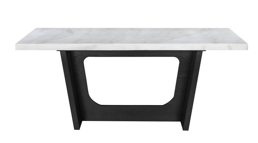 Osborne - Osborne Trestle Base Marble Top Dining Table Espresso and White