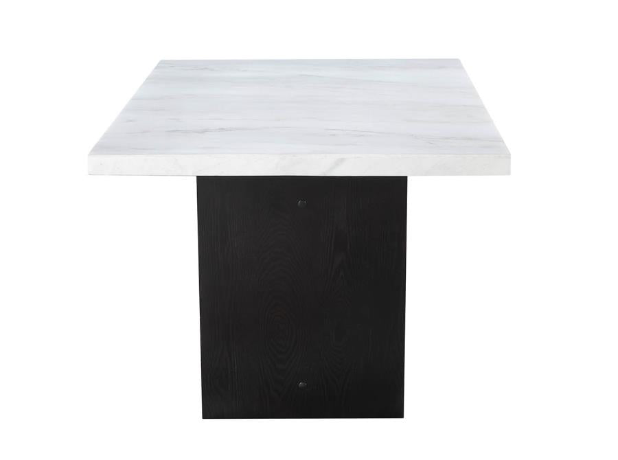 Osborne - Osborne Trestle Base Marble Top Dining Table Espresso and White