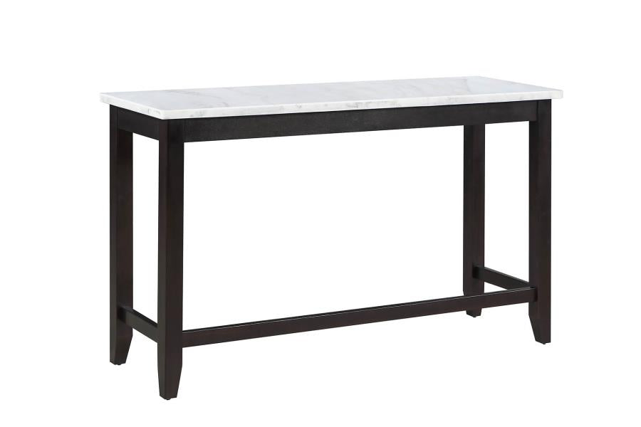 Toby - Toby Rectangular Marble Top Counter Height Table Espresso and White