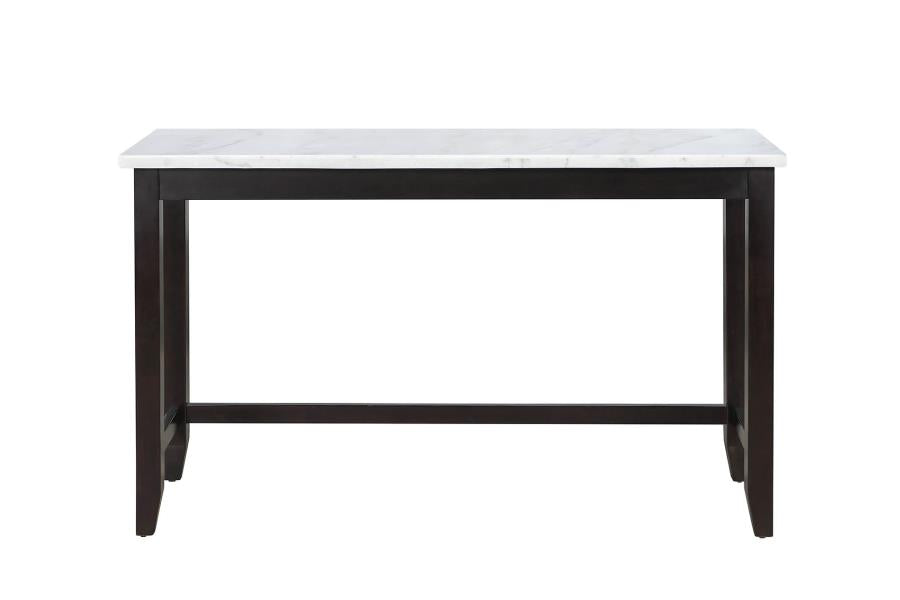 Toby - Toby Rectangular Marble Top Counter Height Table Espresso and White