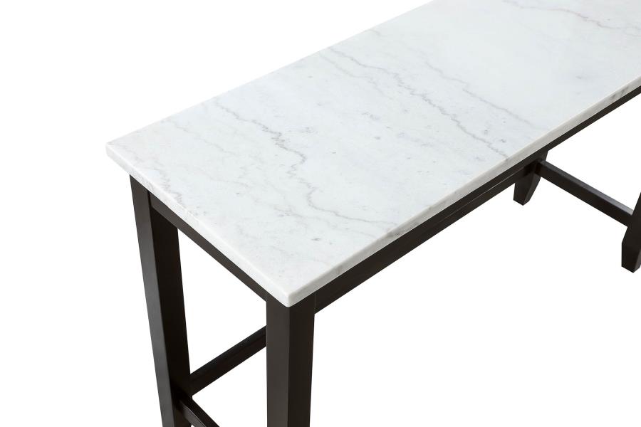 Toby - Toby Rectangular Marble Top Counter Height Table Espresso and White