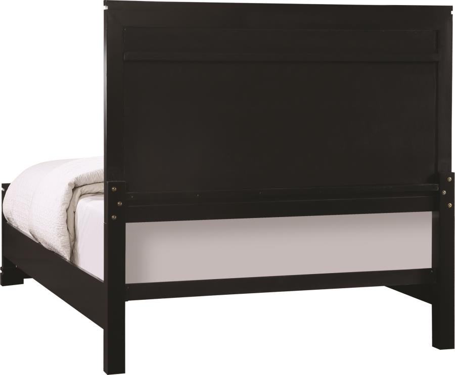 Eleanor - Eleanor Upholstered Tufted Bed Silver and Black