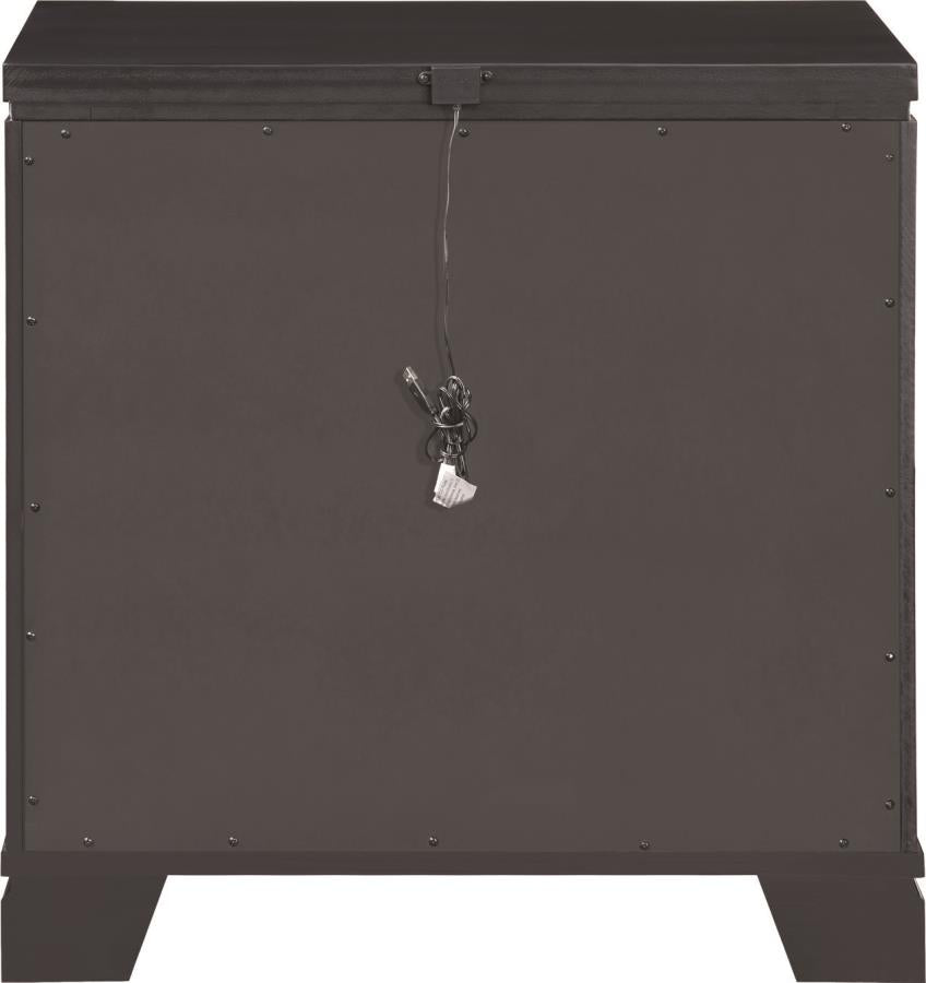 Eleanor - Eleanor Rectangular 3-drawer Nightstand Silver and Black