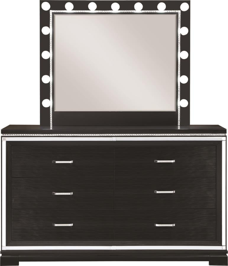 Eleanor - Eleanor Black Rectangular Mirror with Light