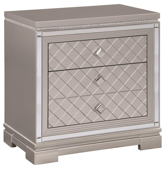 Eleanor - Eleanor Rectangular 2-drawer Nightstand Metallic