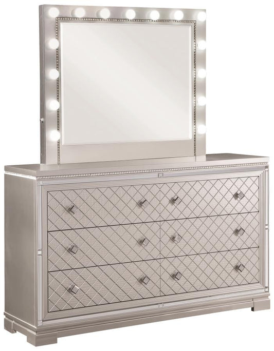 Eleanor - Eleanor Rectangular 6-drawer Dresser Metallic