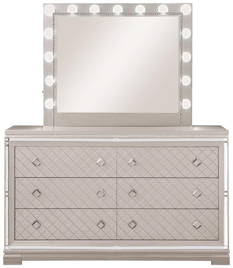 Eleanor - Eleanor Rectangular 6-drawer Dresser Metallic
