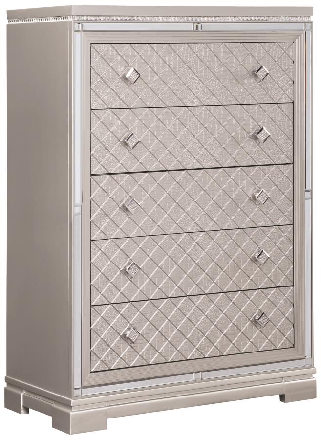Eleanor - Eleanor Rectangular 5-drawer Chest Metallic
